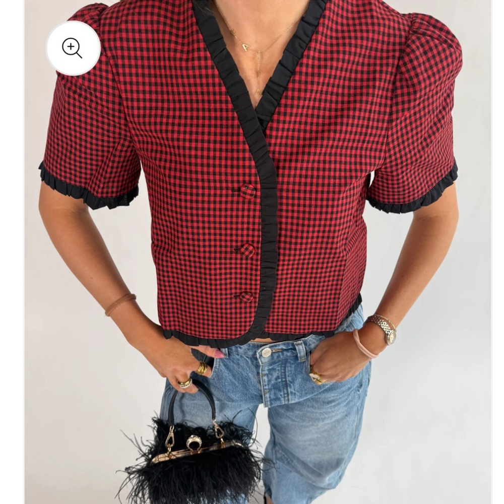 Trendy Faith Naomi Scarlette Checkered Blouse Small Brand New Festival Boutique